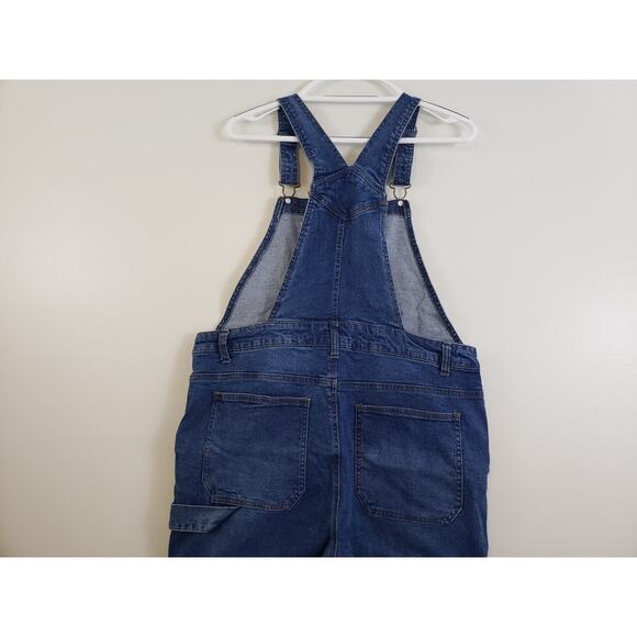 no boundaries Bib Overalls Womens Jr Size L Distressed Romper Fairy Carpenter - Picture 4 of 5
